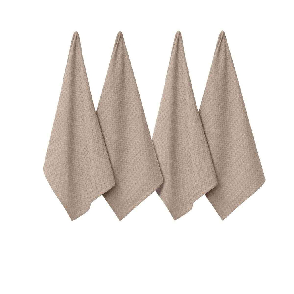 J Elliot Home Waffle Tea Towels Sandstone Set of 4 - Royalratri