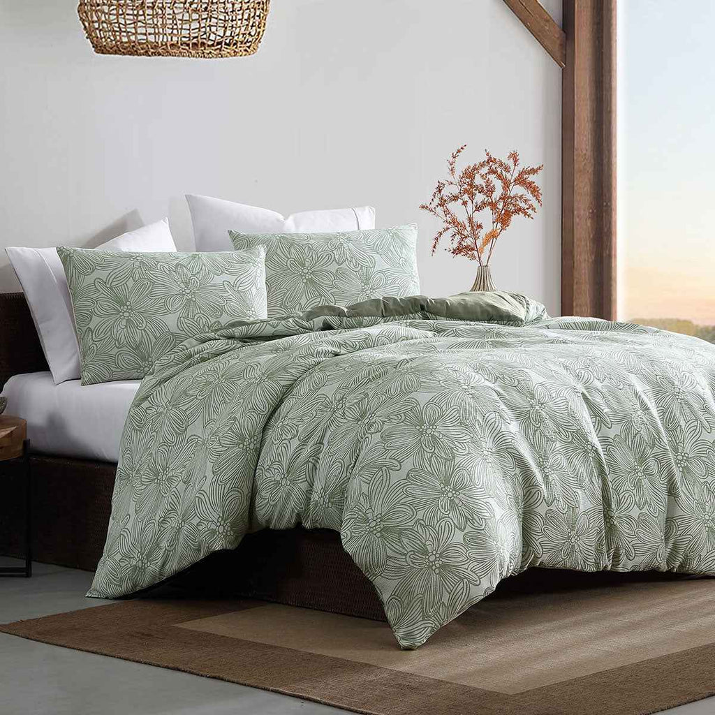 Textured Floral Jacquard Quilt Cover Set King