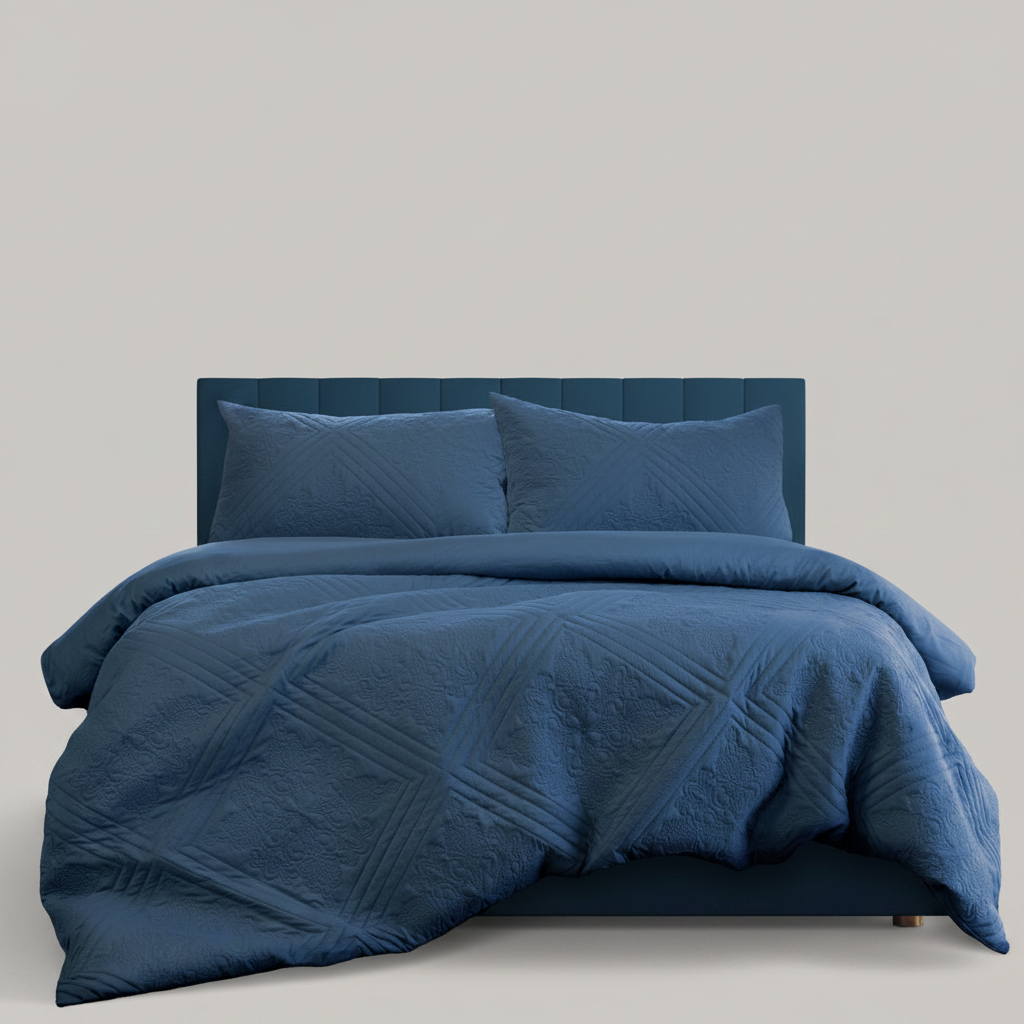 Ardor Eddison Quilted Embossed Quilt Cover Set Queen