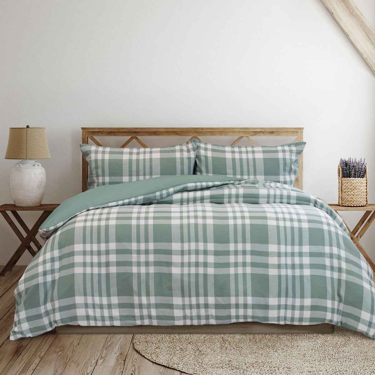 Plaid Jacquard Quilt Cover Set Queen