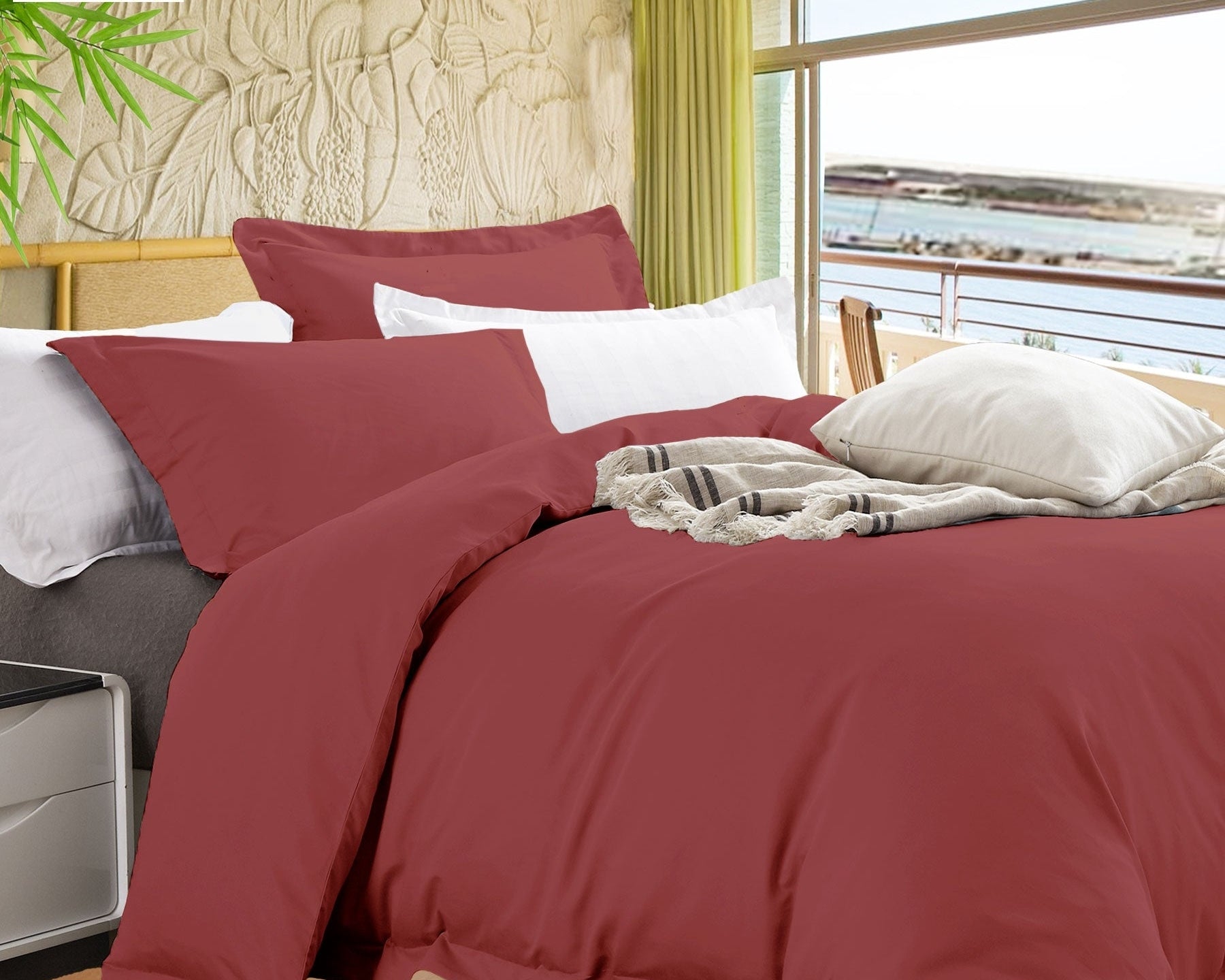 RAMESSES BAMBOO COTTON QUILT COVER SET QUEEN