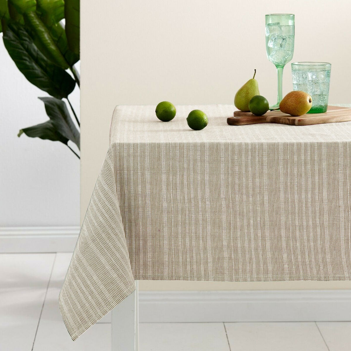 Ladelle Beige Eco Cotton Rich Tablecloth 150 x 265 cm - Royalratri