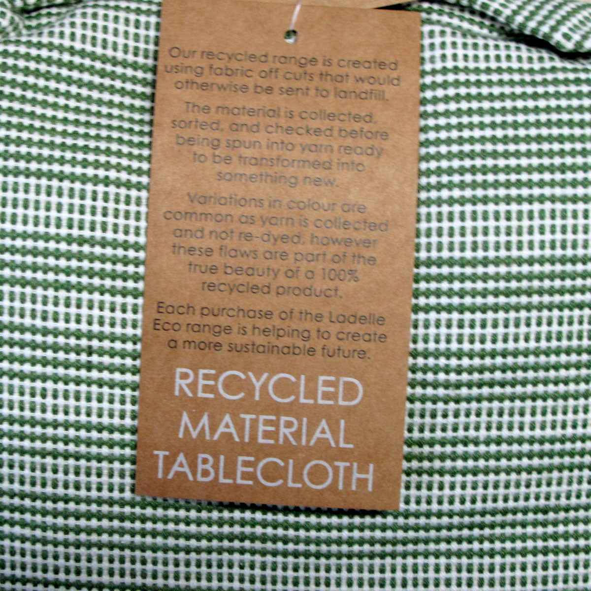 Ladelle Green Eco Cotton Rich Tablecloth 150 x 265 cm - Royalratri