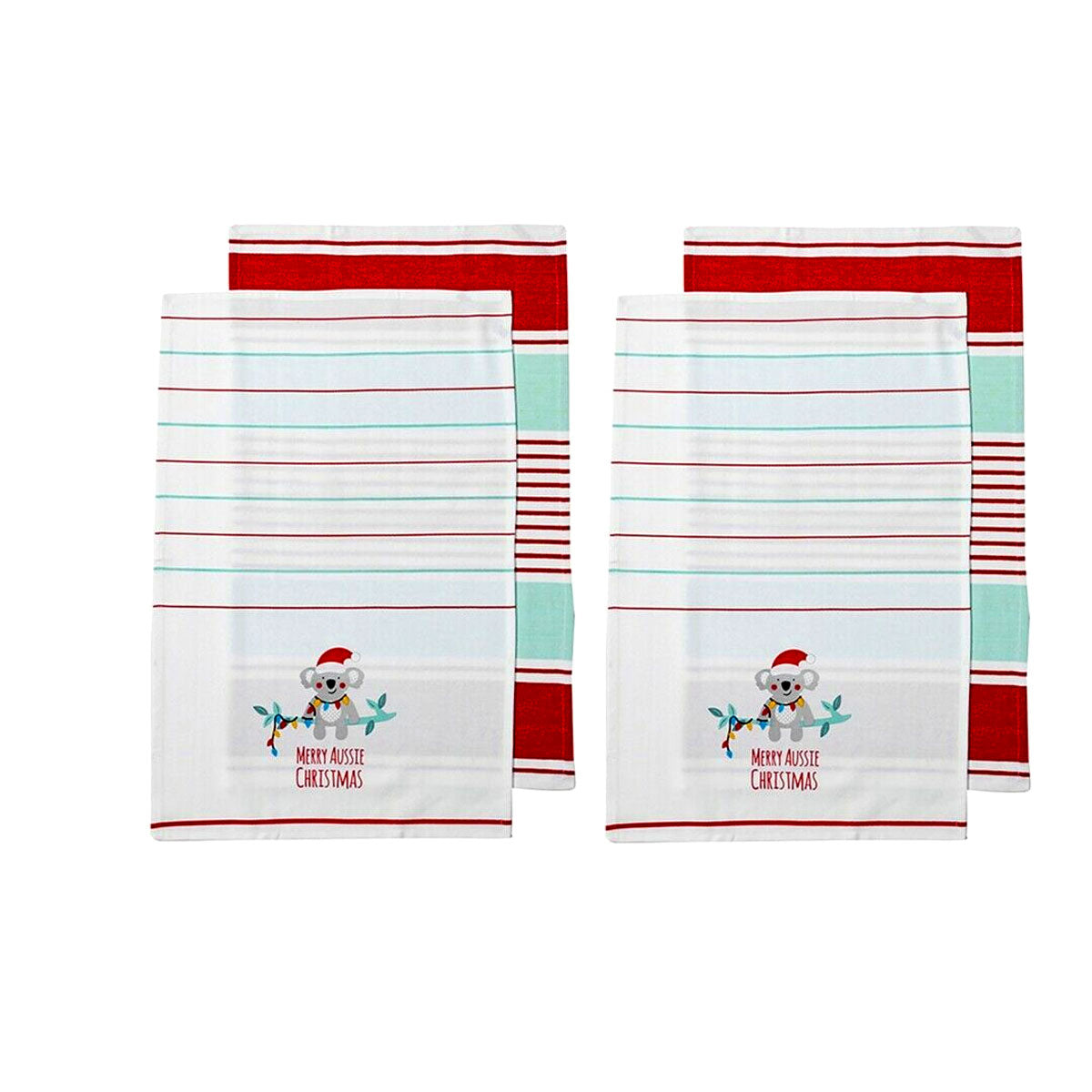 Ladelle Australiana Koala Christmas Kitchen Towels Set of 4 - Royalratri