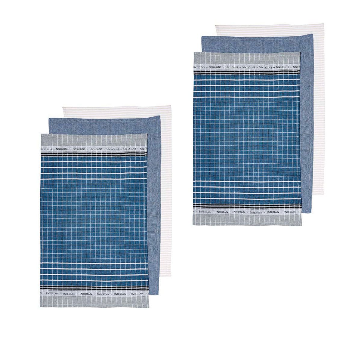 Ladelle Entertainer Kitchen Towels Blue Set of 6 - Royalratri
