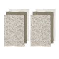 Ladelle Grown Ivy Kitchen Towels Taupe Set of 6 - Royalratri