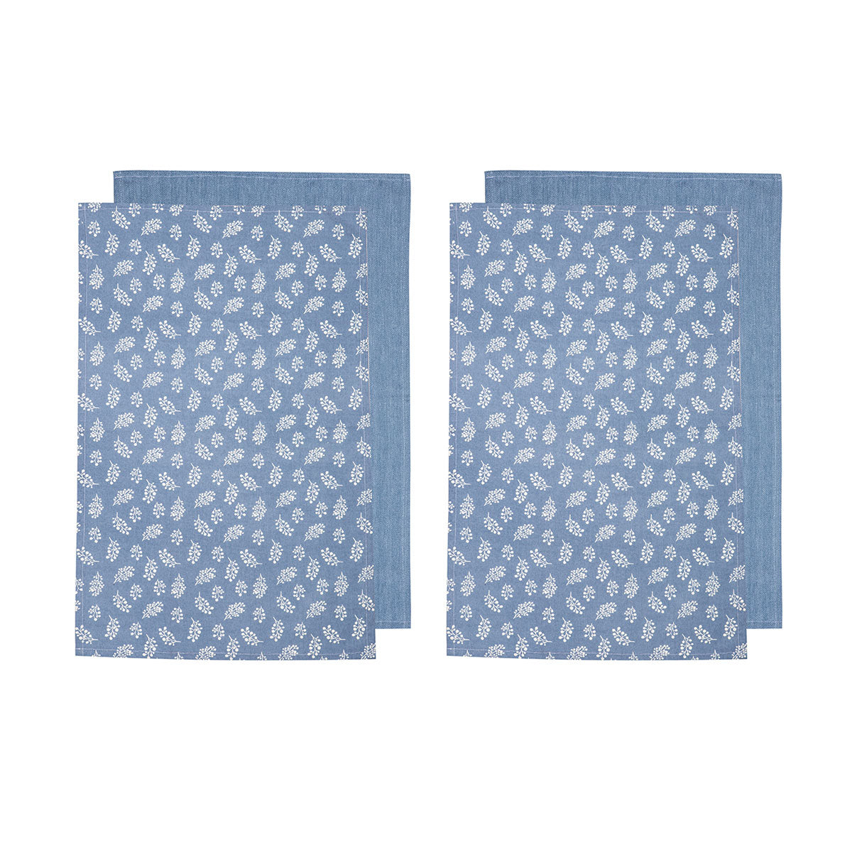 Ladelle Homespun Kitchen Tea Towels Denim Set of 4 - Royalratri