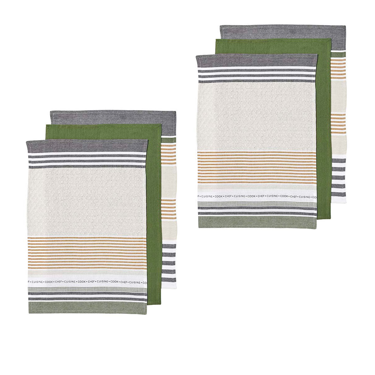 Ladelle Intrinsic Kitchen Towels Green Set of 6 - Royalratri