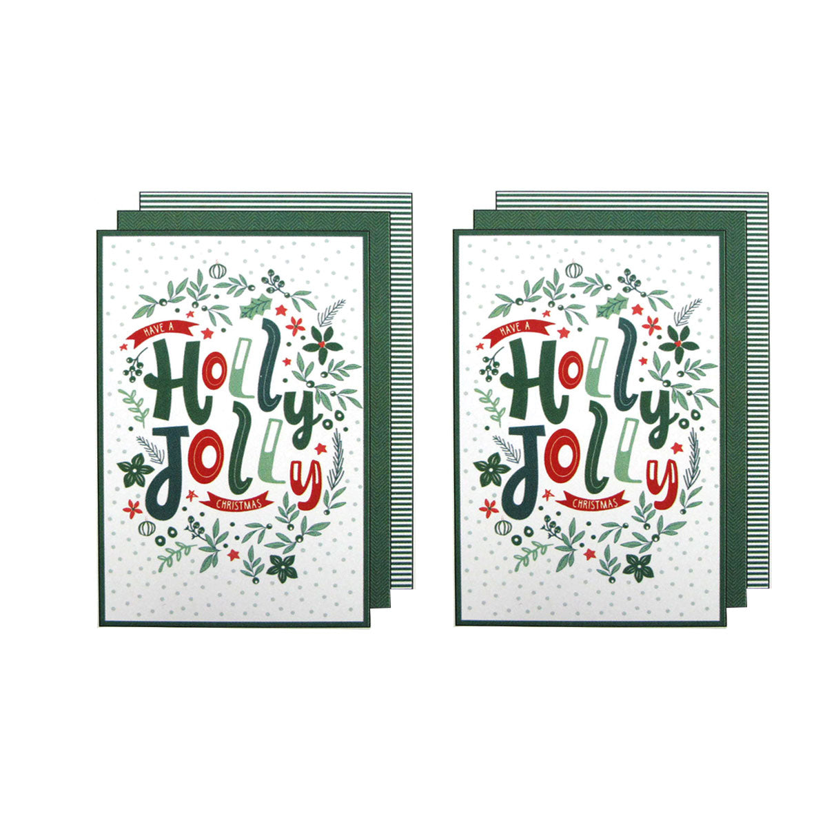 Ladelle Joyful Jolly Christmas Kitchen Towels Green Set of 6 - Royalratri
