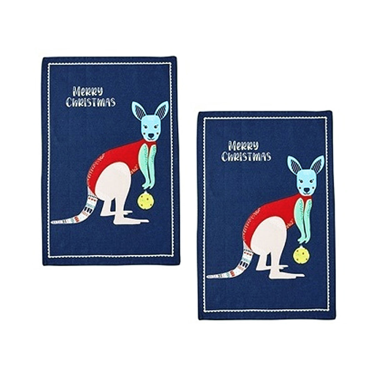 Ladelle Australian Kangaroo Drawing Kitchen Towels Set of 2 - Royalratri