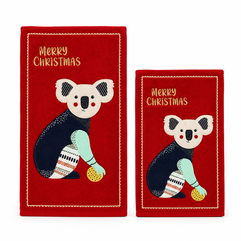 Ladelle Australiana Animal Drawing Kitchen Towels Koala Set of 2 - Royalratri