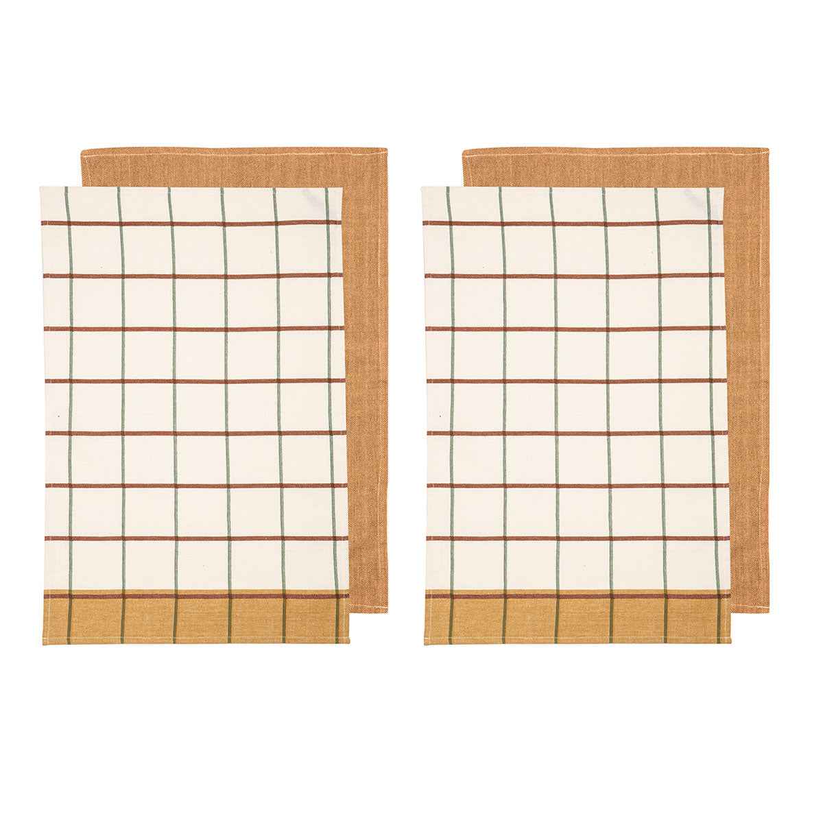 Ladelle Retreat Kitchen Tea Towels Mustard Set of 4 - Royalratri