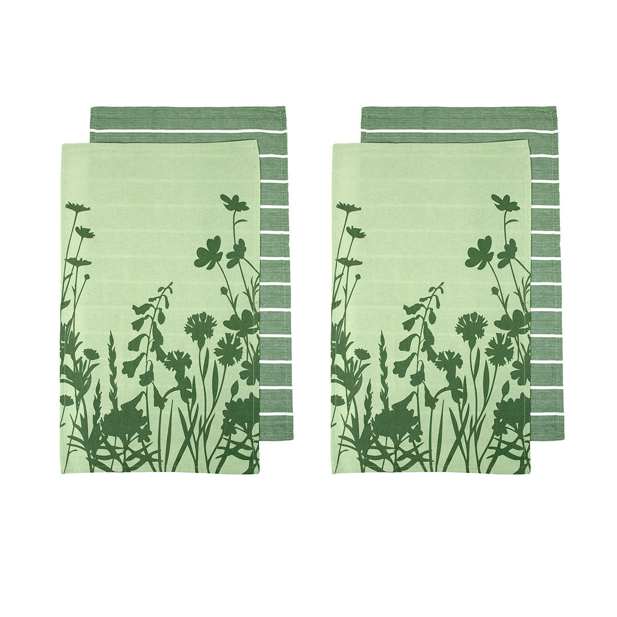 Ladelle Sanctuary Floral Kitchen Tea Towels Green Set of 4 - Royalratri
