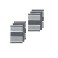 Ladelle Revive Block Woven Kitchen Towels Grey Set of 6 - Royalratri