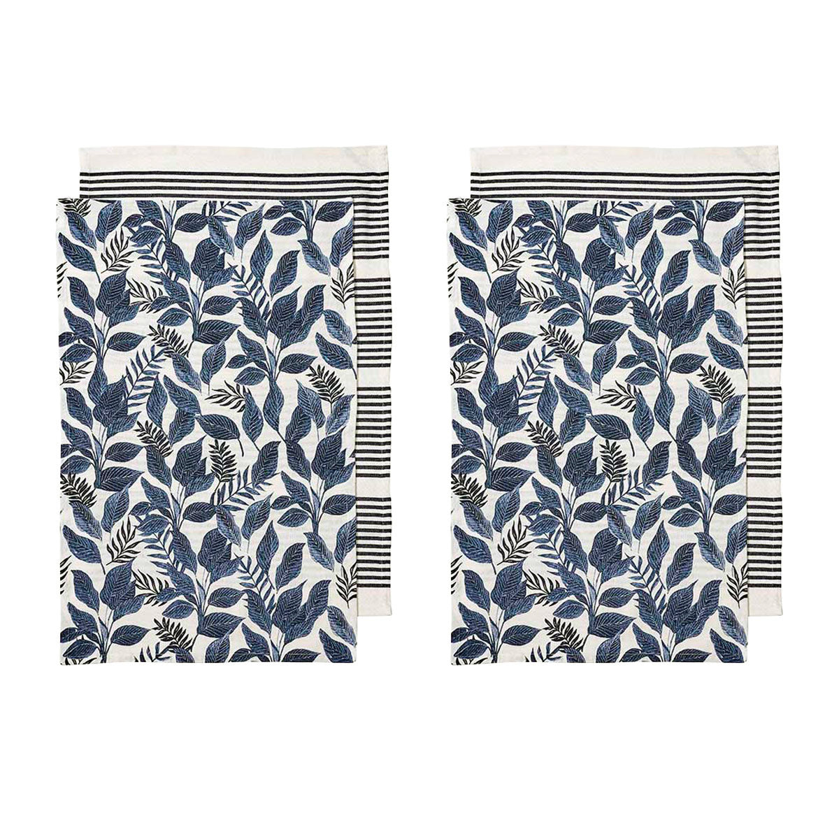 Ladelle Tierra Kitchen Towels Navy Set of 4 - Royalratri