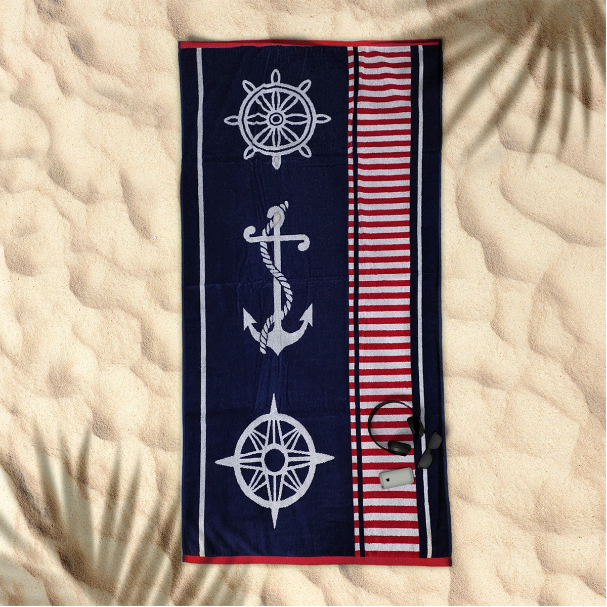 Premium Cotton Jacquard Beach Towel Sailor Blue