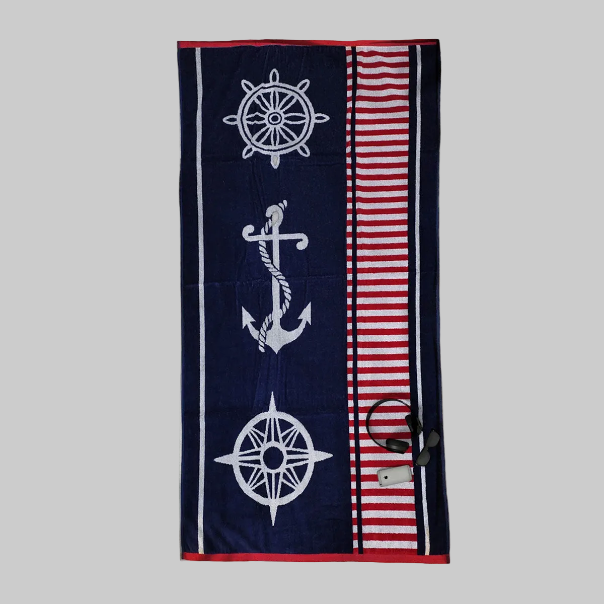 Premium Cotton Jacquard Beach Towel Sailor Blue