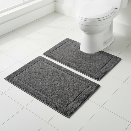 Bath Mat Set Charcoal