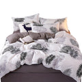 PALM LEAVES PATTERN SHEET QUILT COVER SET DOUBLE