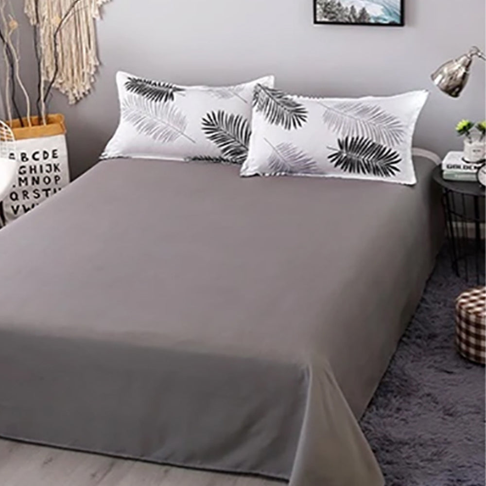 PALM LEAVES PATTERN SHEET QUILT COVER SET QUEEN