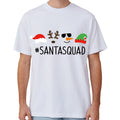 100% Cotton Christmas T-shirt Adult Unisex Tee Tops Funny Santa Party Custume, Santa Squad (White), S