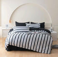 ASCAR STRIPED QUILT COVER SET KING