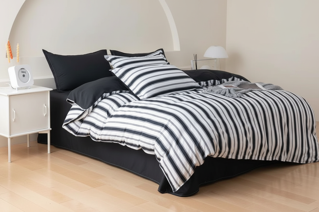Ascar Striped Quilt Cover Set Super King