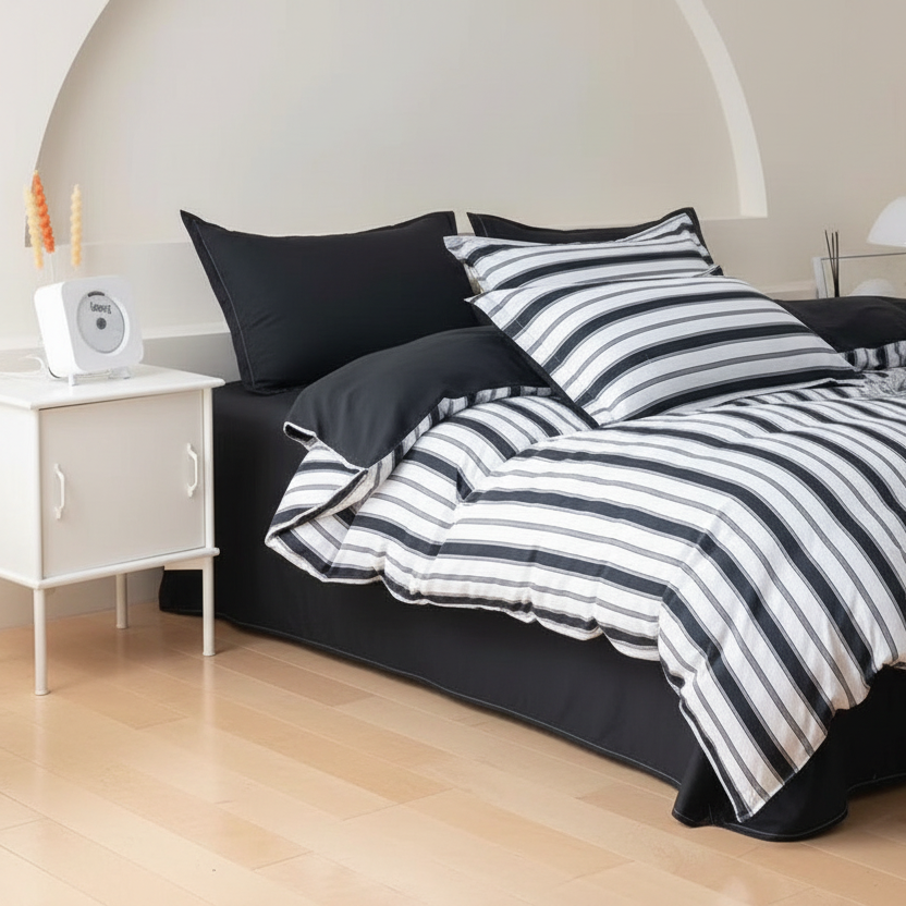 Ascar Striped Quilt Cover Set Super King