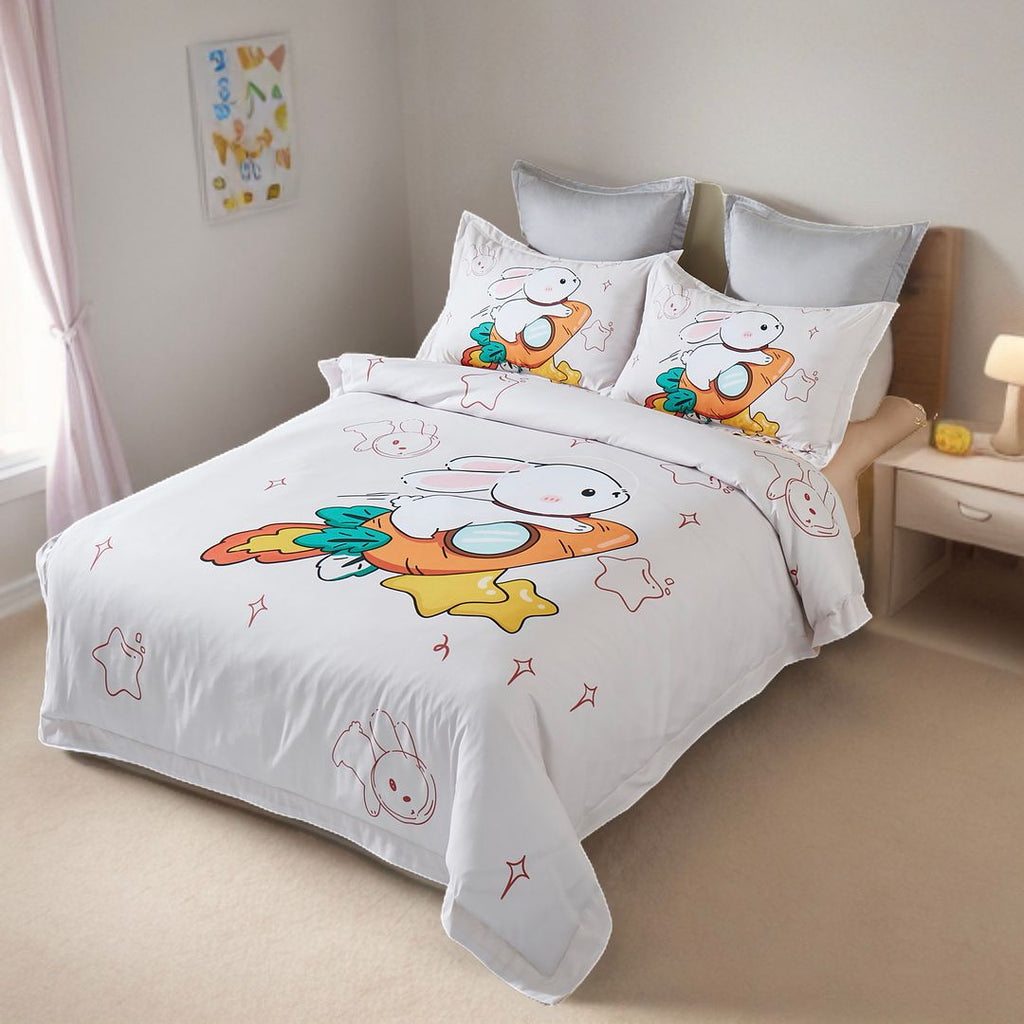 RABBIT KIDS QUILT COVER SET  DOUBLE