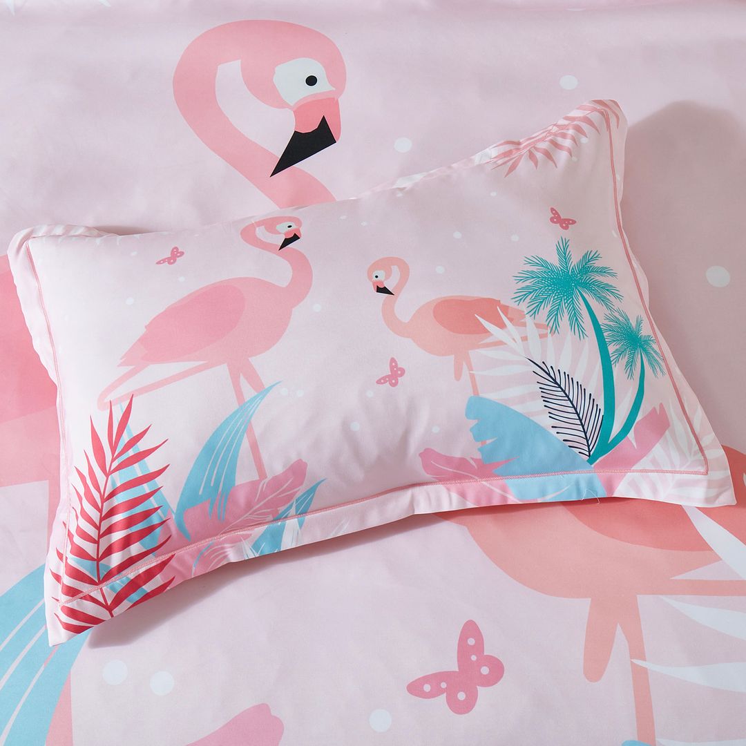 FLAMINGO KIDS QUILT COVER SET DOUBLE