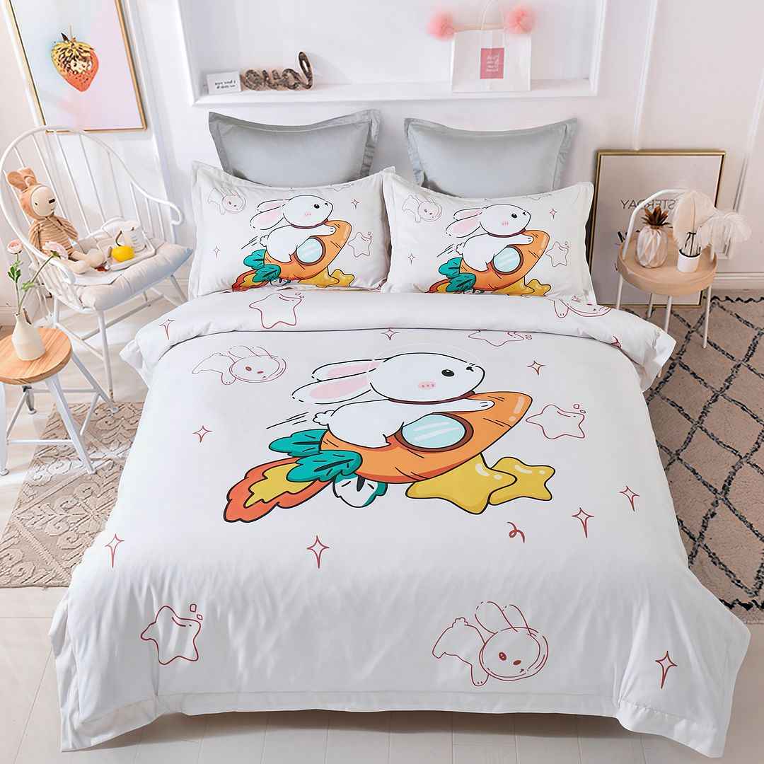 Rabbit Kids Quilt Cover Set King Single