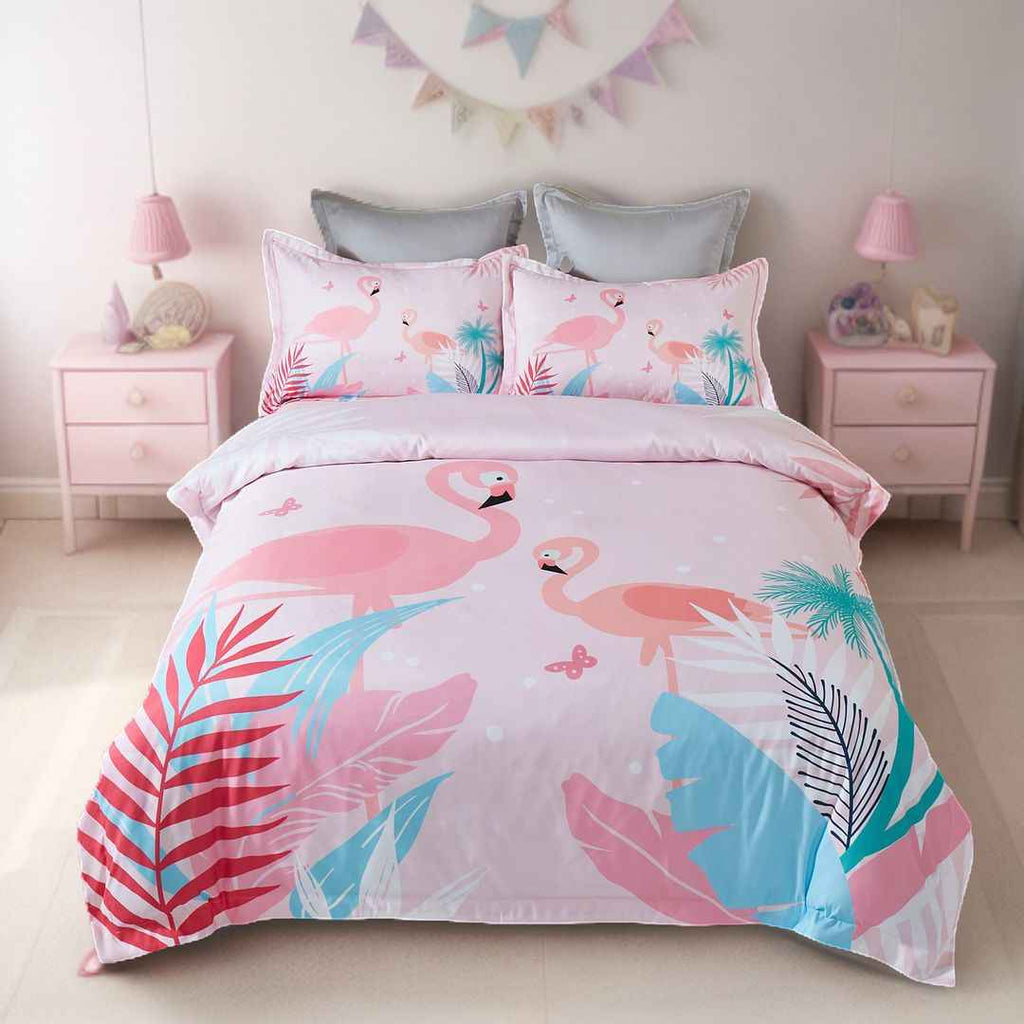 Flamingo Kids Quilt Cover Set King Single