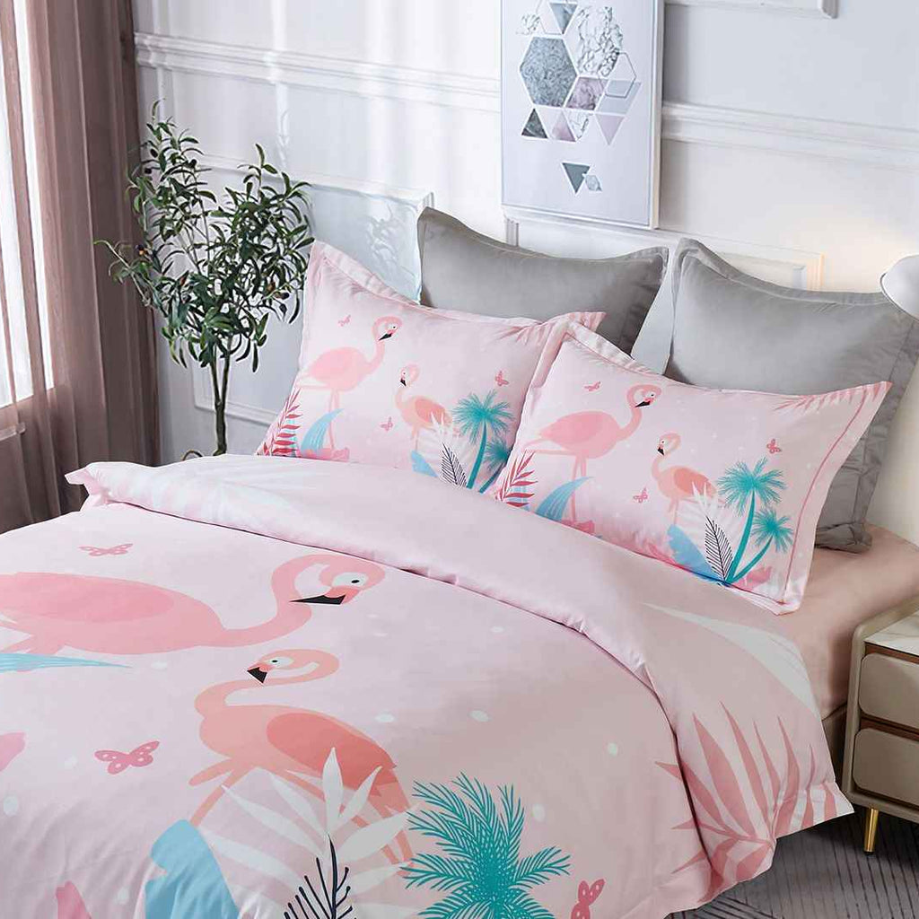 Flamingo Kids Quilt Cover Set King Single