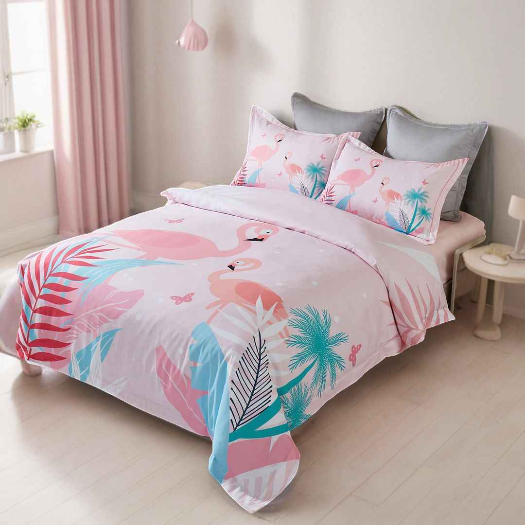 Flamingo Kids Quilt Cover Set King Single
