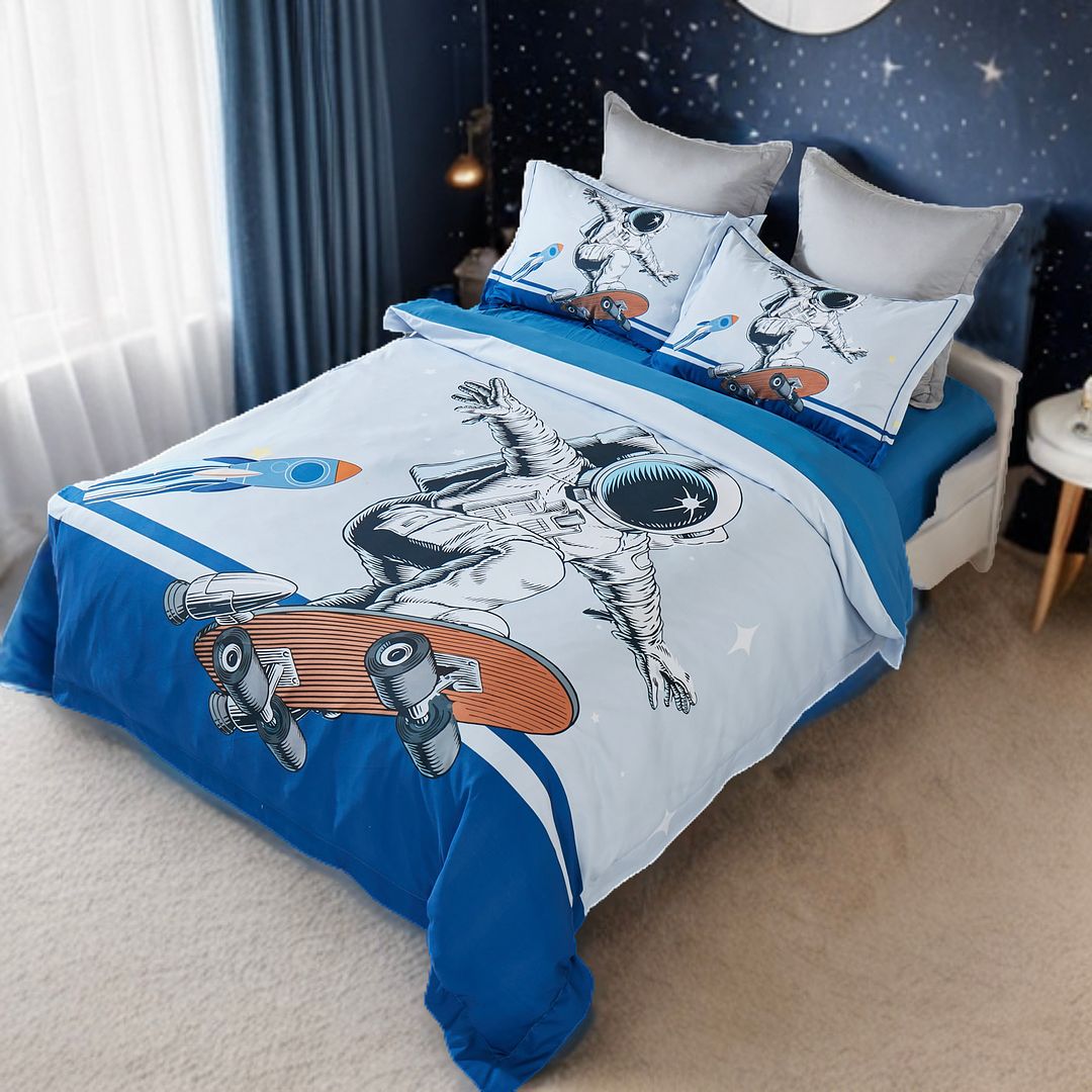 ASTRONAUT KIDS QUILT COVER SET  SINGLE