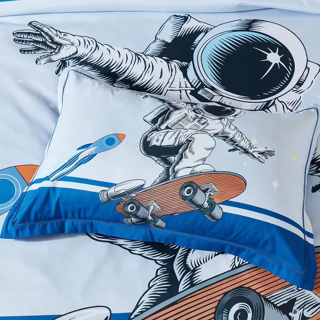 ASTRONAUT KIDS QUILT COVER SET  SINGLE