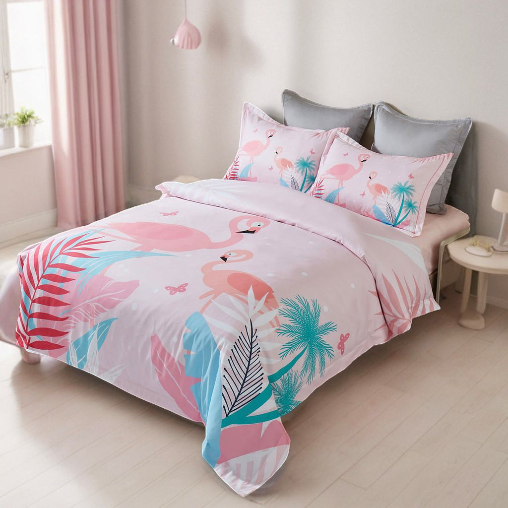 FLAMINGO KIDS QUILT COVER SET  SINGLE