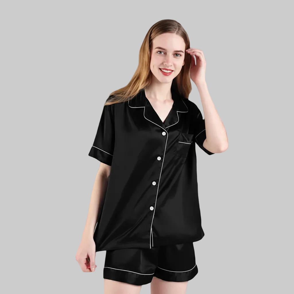 Satin Short Women Pajamas Set  Large