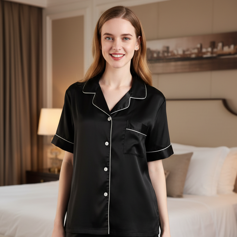 Satin Short Women Pajamas Set  Large