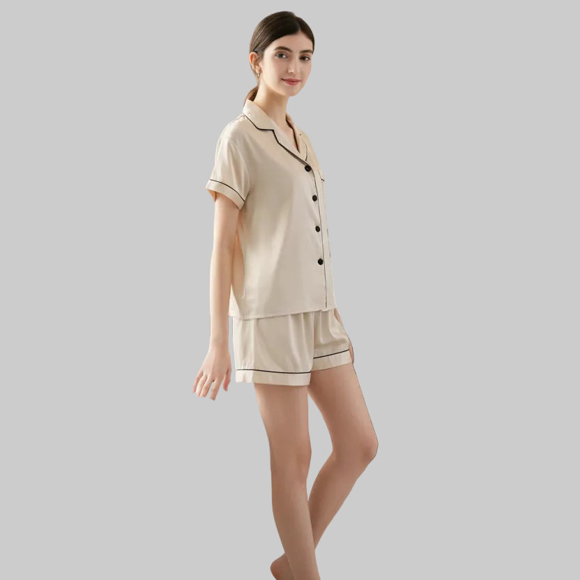 Satin Short Women Pajamas Set  Large