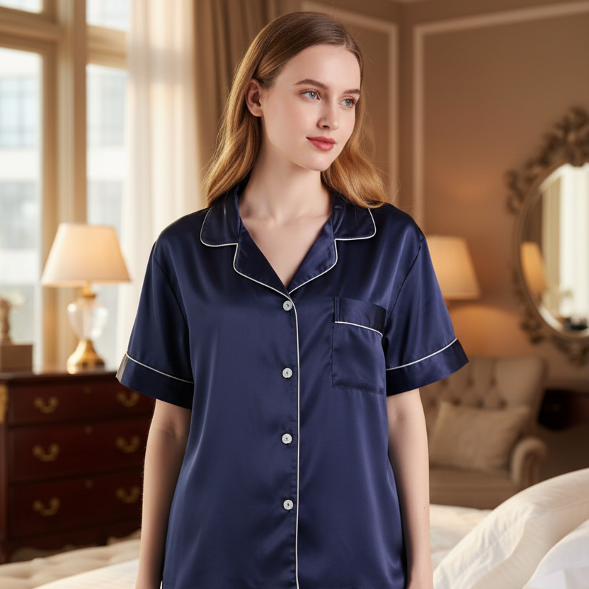 Satin Short Women Pajamas Set  Large
