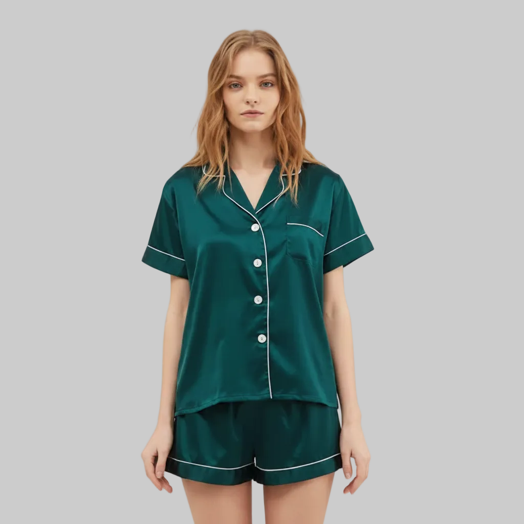 Satin Short Women Pajamas Set  Large