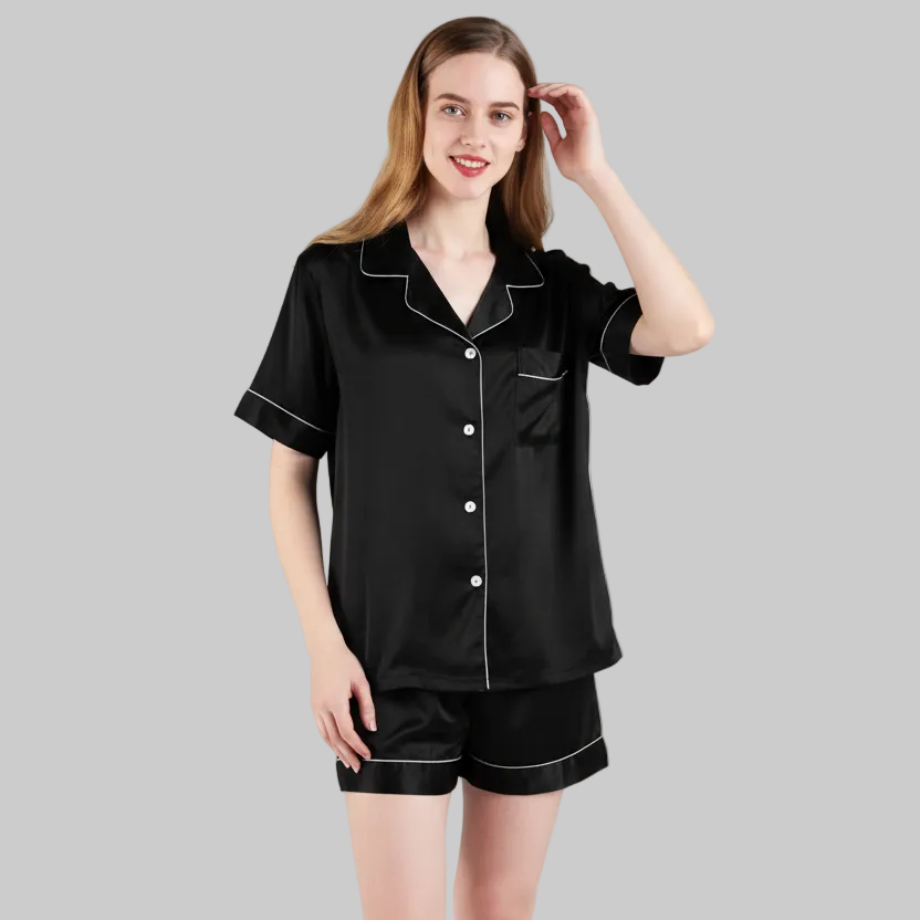 Satin Short Women Pajamas Set for Women  Medium