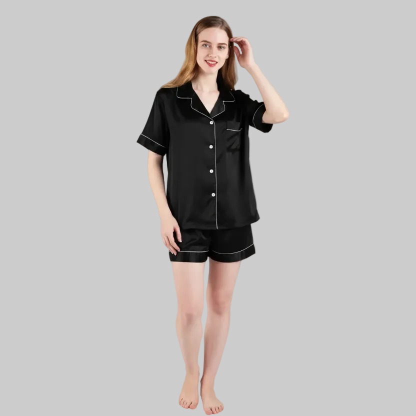 Satin Short Women Pajamas Set for Women  Medium