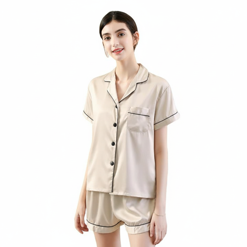 Satin Short Women Pajamas Set Medium