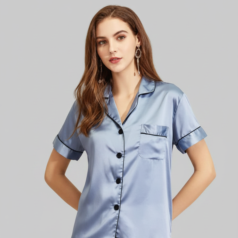 Satin Short Women Pajama Set  Small