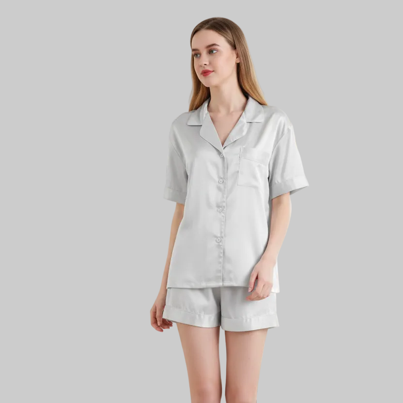 Satin Short Women Pajamas Set Small