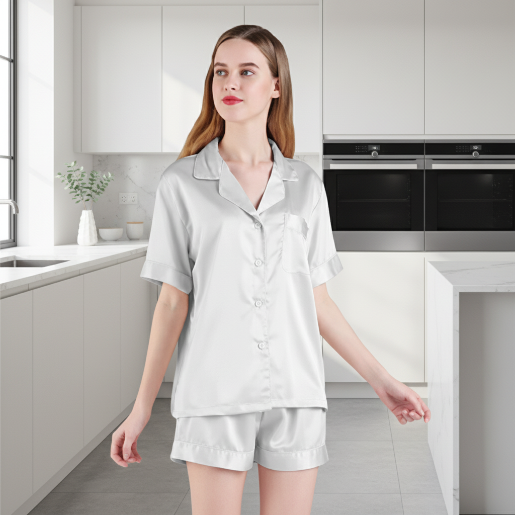 Satin Short Women Pajamas Set Small