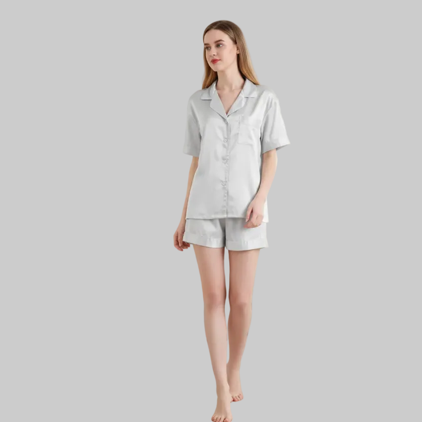 Satin Short Women Pajamas Set Small