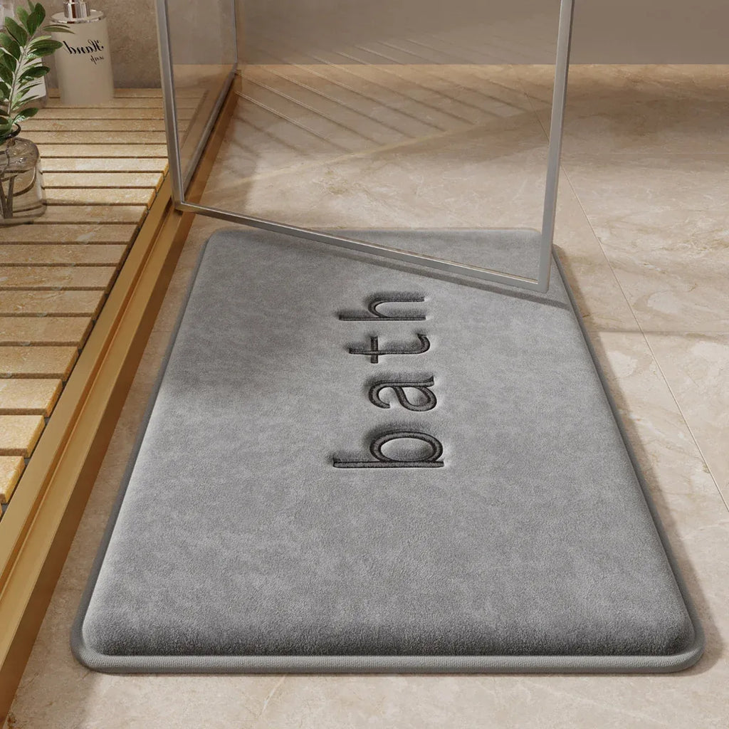 Bathroom Floor Mat Model A Water Absorbent Mat Anti Slip Toilet Carpet Rug Soft - Beige